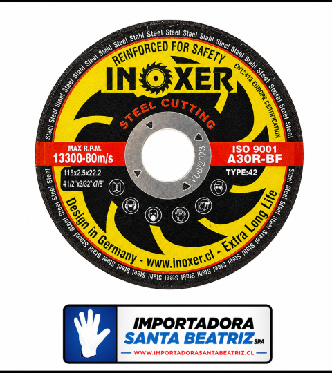 Disco De Corte INOXER® de 4 1/2 X 2,5 mm Metal