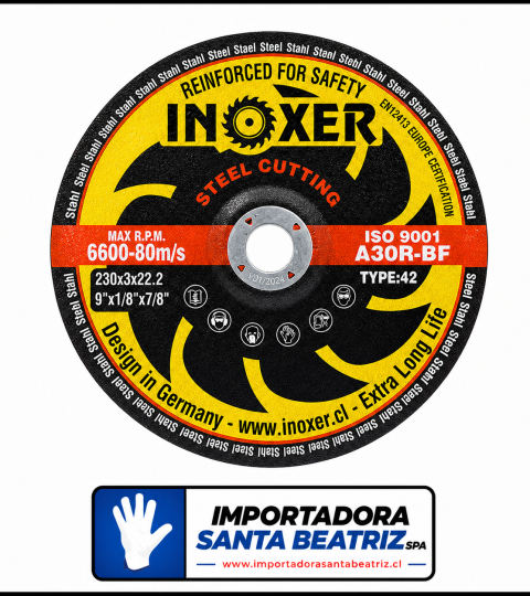 Disco De Corte INOXER® de 9 x 3 mm Metal