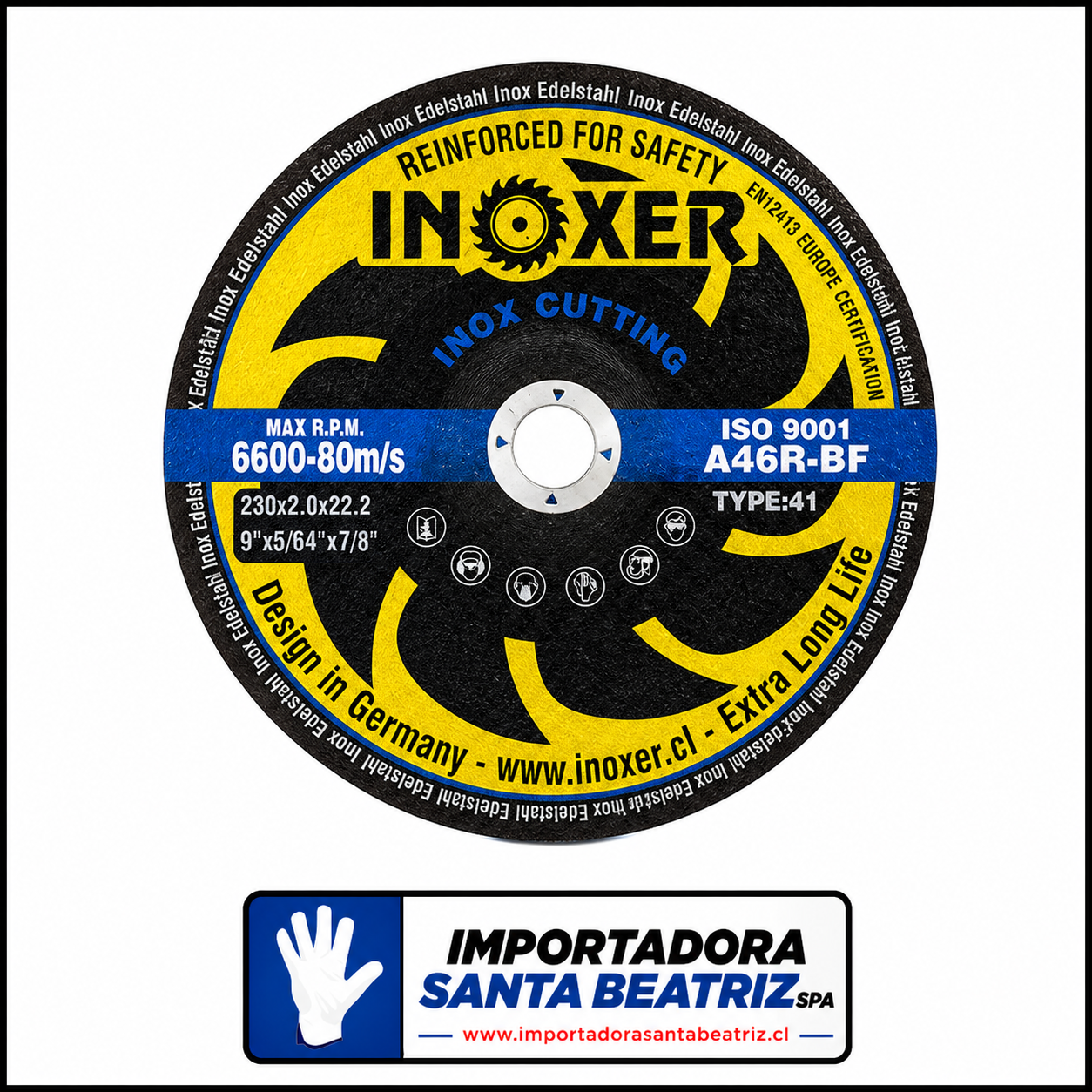 Disco De Corte INOXER® de 9 x 2 mm Inoxidable