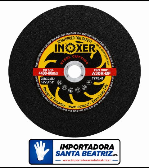 Disco De Corte INOXER® de 14 x 3 mm Metal