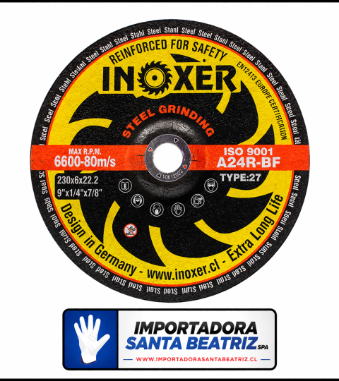 Disco de Desbaste INOXER® de 9 x 6 mm Metal