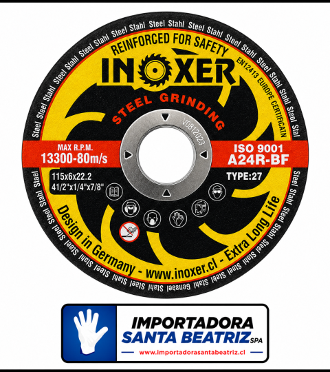 Disco de Desbaste INOXER® de 4 1/2 X 6 mm Metal