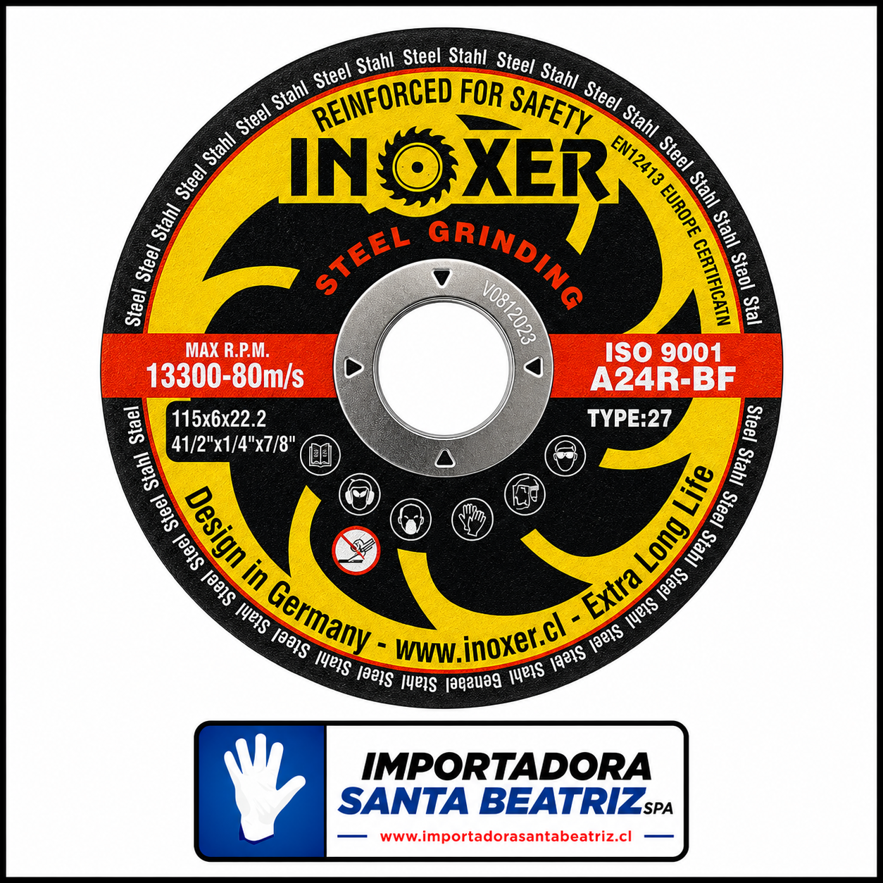 Disco de Desbaste INOXER® de 4 1/2 X 6 mm Metal